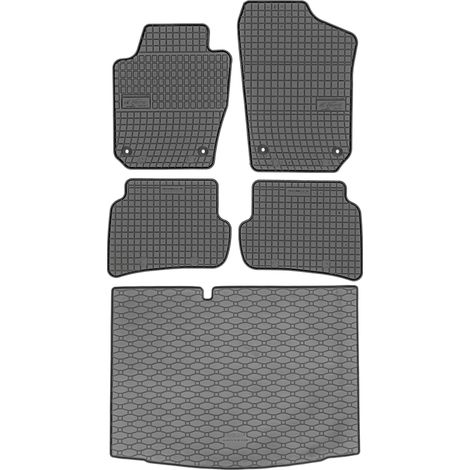 SET di tappetini in gomma per auto e tappetino per bagagliaio per Skoda Fabia III Hatchback da novembre 2014 ad agosto 2021