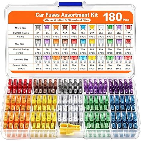 180Pcs Fusible Voiture Set, Mini Moyenne Micro Assortiment Fusibles (1/5)