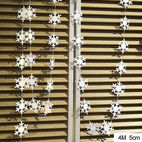 Guirlande de flocons de neige artificiels 3D en papier, décorations de Noël pour la maison. (1/5)