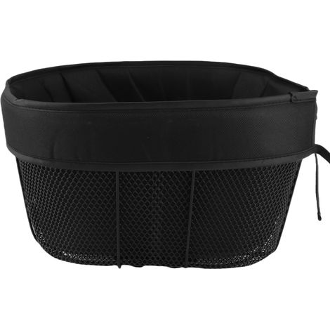 Panier de vélo pour chien, panier de courses pour vélo, panier de transport portable pour chat et chien à fixer sur la barre transversale avant, doublure en mousse, sangle de sécurité, noir (1/5)