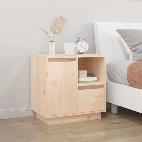 vidaXL Bedside Cabinet 50x34x50 cm Solid Wood Pine (1/5)