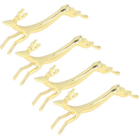 Ensemble de 4 repose-baguettes à surface lisse, réutilisables, avec un joli motif animalier, couleur dorée, pour la maison, le restaurant et les fêtes. (1/5)