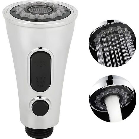 Robinet Extender,Kitchen Faucet Sprayer Head ABS Chrome Convenient Pull Down Sink Spray Nozzle for Home Use - Double mode (1/5)