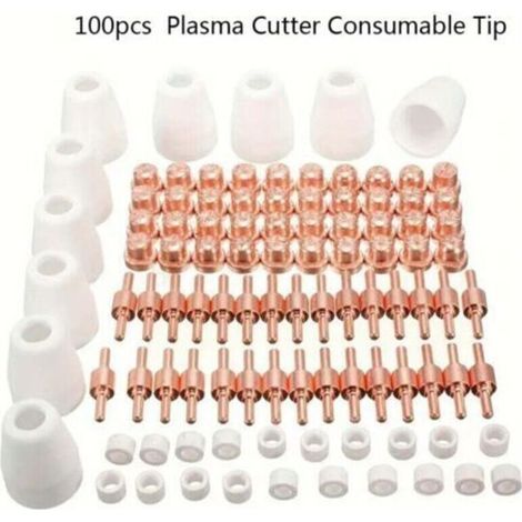 100PCS Électrodes Et Buses Plasma Pour LG-40 PT-31 CUT40 CUT50, Consommables Découpe Plasma Air (1/4)