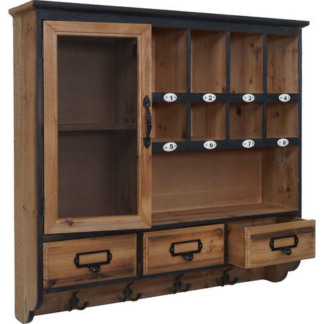 étagére murale HWC-Q26, étagére suspendue, étagére flottante, style vintage shabby chic, bois, 70 x (1/5)