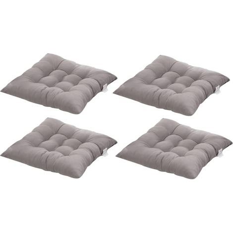 4 Coussins de Chaises Carrés 40x40 Coussins de Siège Décoration Maison Coussin Mat Matelassée,Confortable et coloré - Idéal pour intérieur et extérieur (Gris) (1/5)