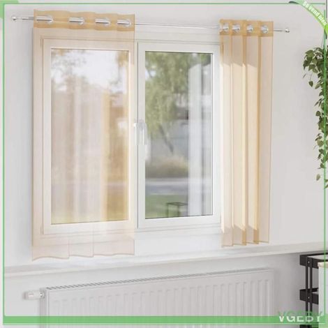 4102119 Rideaux en voile avec illets 2 pcs sable (1/5)