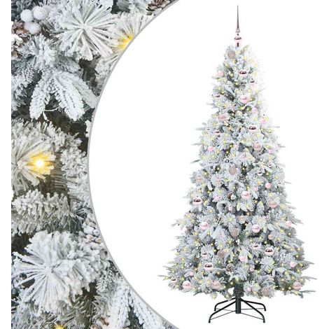 Albero di Natale  Albero natalizio  Albero festivo Artificiale con Rami Pieghevoli Bianco 210 cm (1/5)