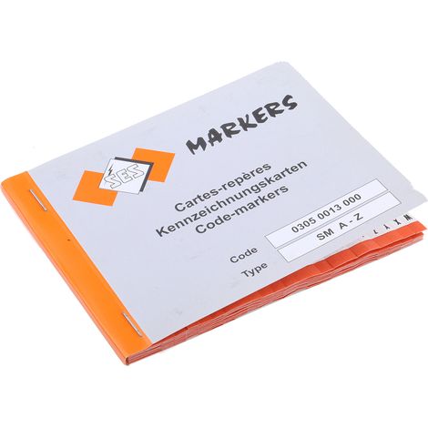 Repère câble Adhésif, texte : A  Z - 0  15, Noir sur Blanc ( Prix pour 1 ) (1/2)