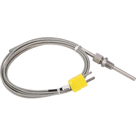 Thermoelement-Sensor Typ K, 1/8 NPT, 80 mm Temperaturfühler, gelber Stecker, -100 bis 1250 °C