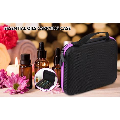 Tragbare Aufbewahrungstasche für Aromatherapie mit 63 EVA-Fächern, Organizer für ätherische Öle (Lila) (1/5)