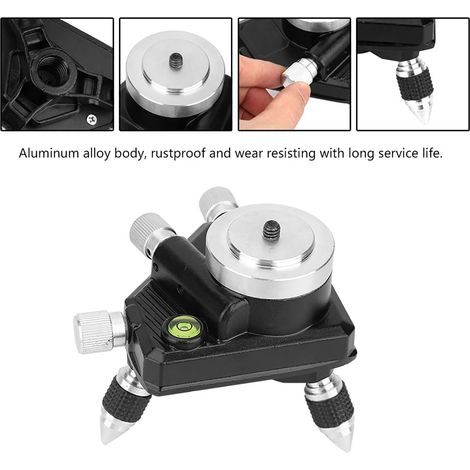 Trépied en alliage d'aluminium à rotule 360° avec filetage 1/4" pour niveau laser, support standard (1/5)