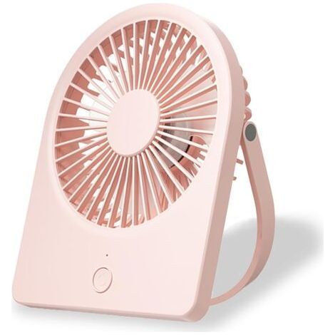 Table Fan, Wall Mounted Fan, Powerful 3 Speeds, USB Charging, Warm Night Light, Suitable for Work/Camping/Study (Pink, Without Digital Display) (1/5)