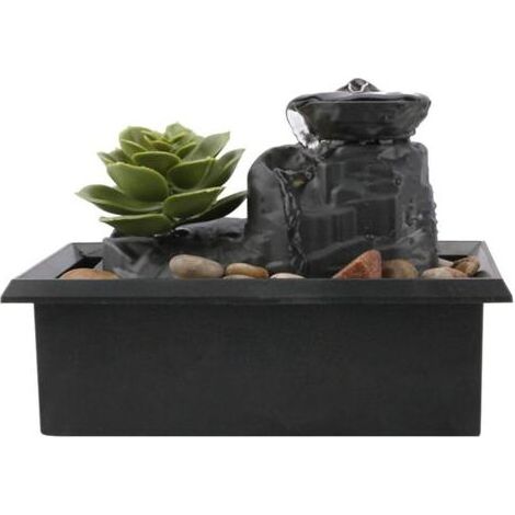 Fontaine de table - 11,7 cm - Fontaine à eau d'intérieur en forme de nénuphar - Chargement USB - Lumière LED - Pour bureau, maison, chambre à coucher (1/5)