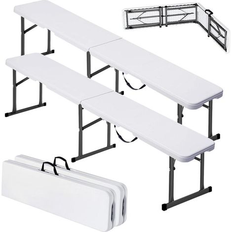 Gain de place avec banc pliant 182 cm, en PEHD imperméable pour repas, pique-nique et extérieur (1/5)