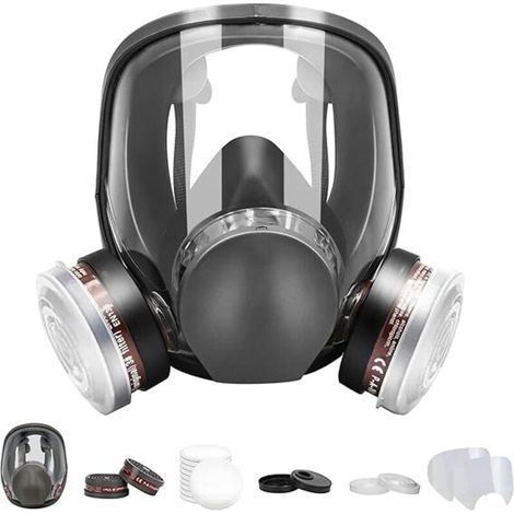 Couverture de Visage Réutilisable avec des, Combinaison complete 6800 facial complet Respirateur, avec filtre à vapeur organique, pour la peinture, le polissage, le soudage et la poussière (1/5)