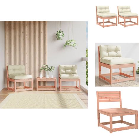 Canapés de jardin avec coussins 2pcs bois massif douglas - Canape De Jardin - Mobilier De Jardin - Ameublement Extérieur - Canapé D'extérieur - Salon De Jardin (1/5)
