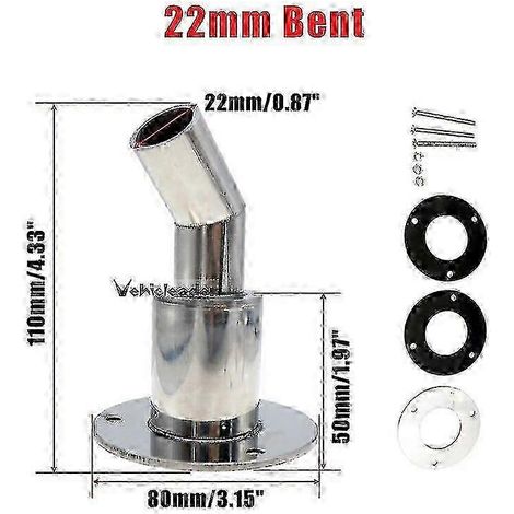 22/24 mm Edelstahl-Durchgangsrohr, kompatibel mit Booten und Seetransportern (1/5)