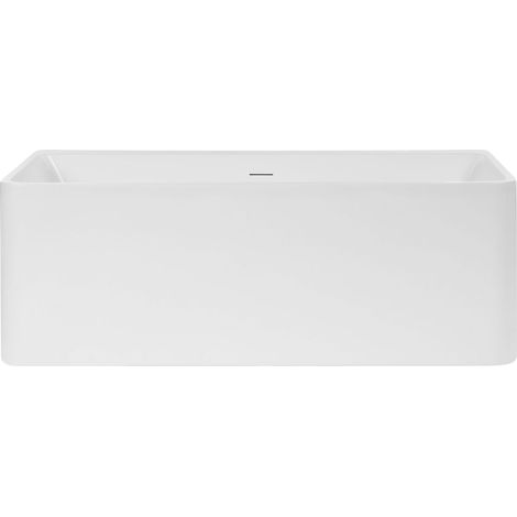 Freestanding Bathtub White Acrylic 160 cm Soaking Bath Thin Rim MARUPARIA (1/5)