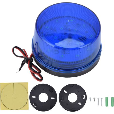 Feu clignotant LED pour voiture, 12 V CC, 5 W, 15 LED, feu de signalisation LED polyvalent pour voitures, camions et bus, bleu (1/5)