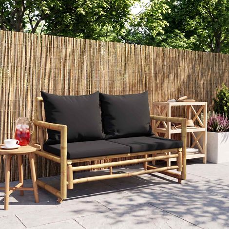 Panca da Giardino con Cuscini 115 cm in Bambù vidaXL (1/5)