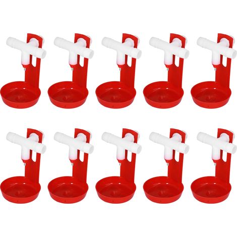 Set mit 10 Hühnertränken – automatische Tränke – T-Stück – weiß – robust – für Geflügel