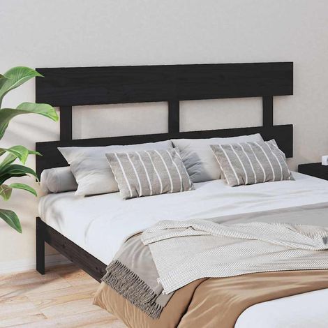 Tête de lit Design industriel - Pour Lit adulte - Noir 164x3x81 cm Bois massif de pin Chic-139314 (1/5)