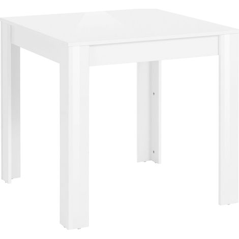 Lynn Table à manger en mélaminé blanc 4 personnes L80 (1/4)