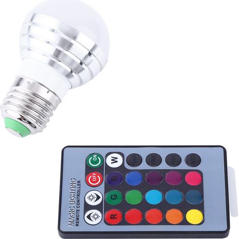 Ampoule LED RGB E27 3W à intensité variable, changement de couleur, 85-265V avec télécommande pour bar à domicile (1/5)