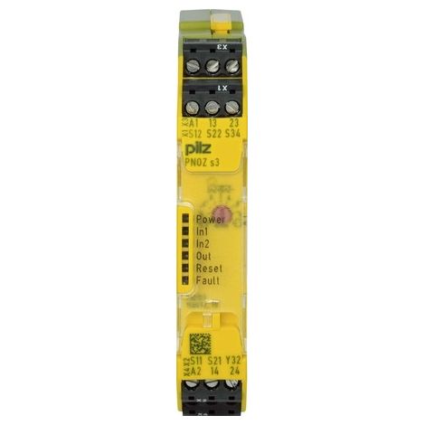 PILZ NOT-AUS-SCHALTGERÄT 24VDC 2 N/O PNOZ S3 750103