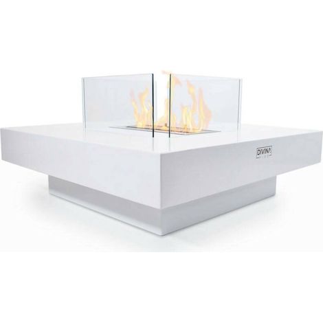 Dmora Bioethanol-Kamin Dsommariv 70x70x35 cm Weiß