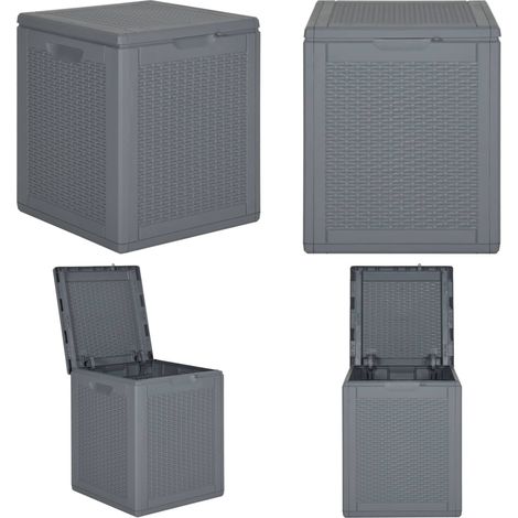 Gartenbox Grau PP Rattan 90 L - Gartenbox - Auflagenbox - Gartenmöbel - Outdoor Möbel - Rattan Optik - Home & Living (1/5)