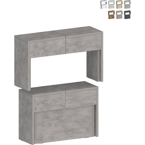 Juego de 2 bancos extensibles 66 - 290 cm para mesa de comedor Pratika A + B - Gris (1/5)