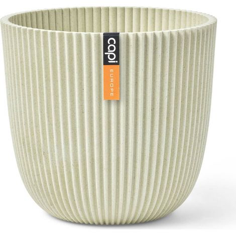 Capi Europe Übertopf Groove Kugel Beige Ø 21,5 - Kunststoff
