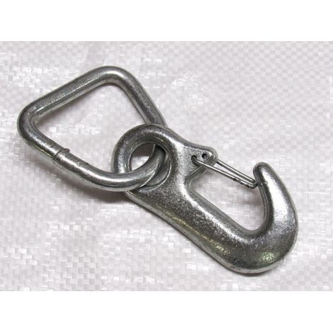 3.5 Ton Zinc Plated Winch Eye Hook With Dee Ring - 3500KG Snap (1/2)