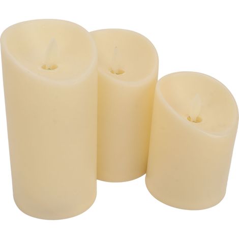 Bougies LED sans flamme scintillantes avec télécommande, réalistes et à piles, bougies pilier électroniques pour décoration intérieure, 7,5 cm (1/5)