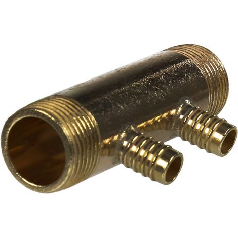 Collecteur 3/4" (20/27) Mâle-Mâle 2 piquages à Glissement pour tube PER diamètre 12 compris 2 bagues de 12 (1/4)