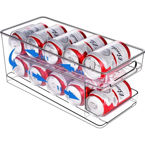 Roulantes Rangement Canette Frigo Organisateur Canette De Bière Soda Boisson Pour Réfrigérateur Cuisine Armoire Garde-Manger 10 Critères 330ML Canettes Organiseurs Gazeuse sans BPA (1/5)