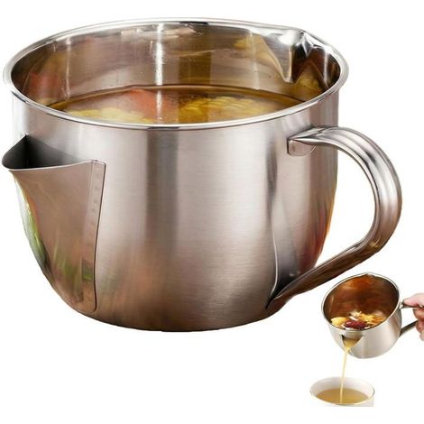 Séparateur graisse inox 1L – Double embout pulvérisateur – Haute qualité – Anti-gouttes (1/5)