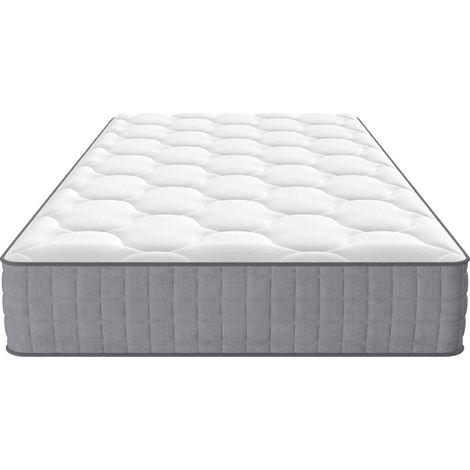 Matelas à ressorts ensachés 90x200x25 cm blanc en mousse et ressorts avec 7 zones de soutien H3 (1/5)