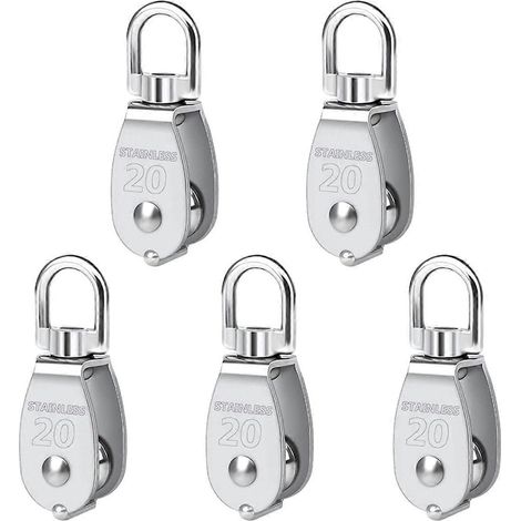 Poulie simple en acier inoxydable 304 M20, lot de 5 (1/5)