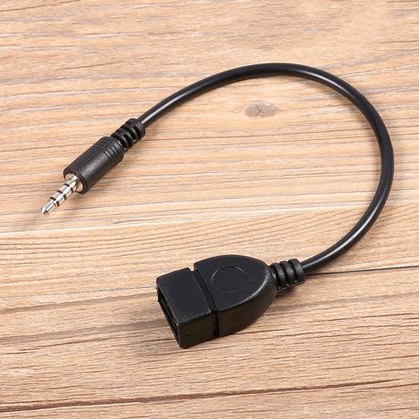 Câble adaptateur convertisseur jack audio AUX mâle 3,5 mm vers USB 2.0 type A femelle OTG