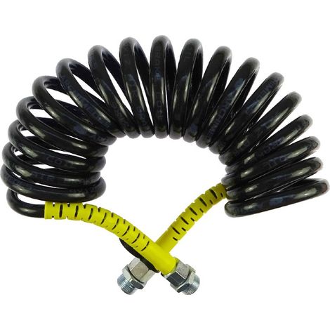 Câble de connexion spiralé d'Archimède, gaine en polyamide jaune, filetage extérieur 22x1,5 4,5 m (1/3)