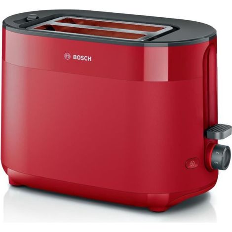 Grille Pain - Toaster Electrique - BOSCH - TAT2M124 MyMoment - Rouge - 2 tranches - centrage automatique du pain - fonctions décongélation et réchauff (1/5)