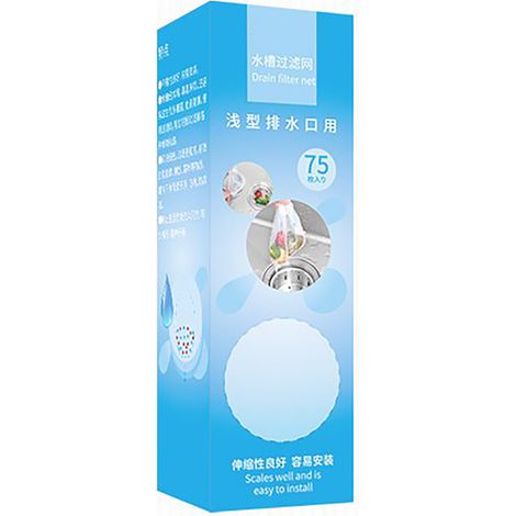 Confezione da 75 sacchetti filtranti a rete per lavelli, filtrazione efficiente e multifunzionale per gli scarichi del fondo della piscina. (1/5)