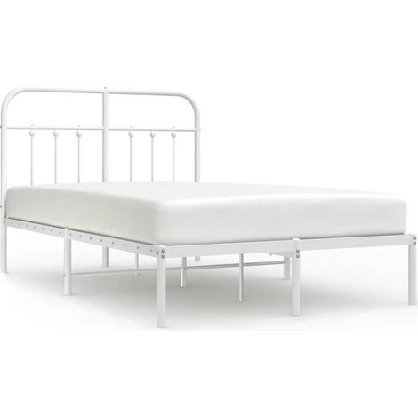 Maison Exclusive - Cadre de lit métal sans matelas et tête de lit blanc 120x190 cm