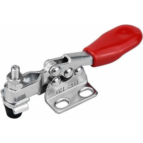 Lot de 6 Pince à Bascule en Métal Horizontal Sauterelle, Serrage à Genouillère Type Vertical en Fer Galvanisé Pince à Levier GH-201 (1/4)