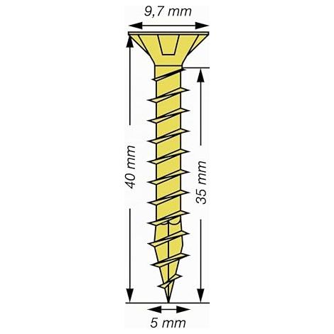 Universal Screws 5 x 40 mm Full Thread Screws Countersunk Head Cross Recess 8000000288241 (1/4)
