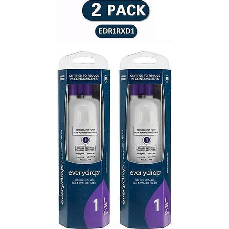 Whirlpool Everydrop 1 Ice Water Refrigerator Filter - 2 Pack, EDR1RXD1, Purple (1/5)