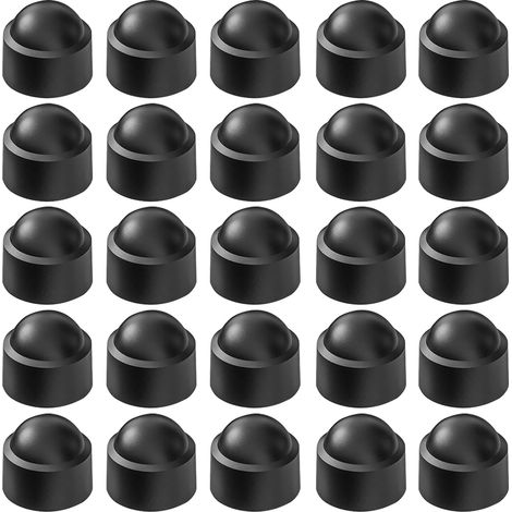 25 Stück M8-Sechskantkappen, Sechskantschrauben, Sechskantschraubenabdeckungen, Kunststoff-Schraubenabdeckungen für Schrauben und Muttern, Schwarz